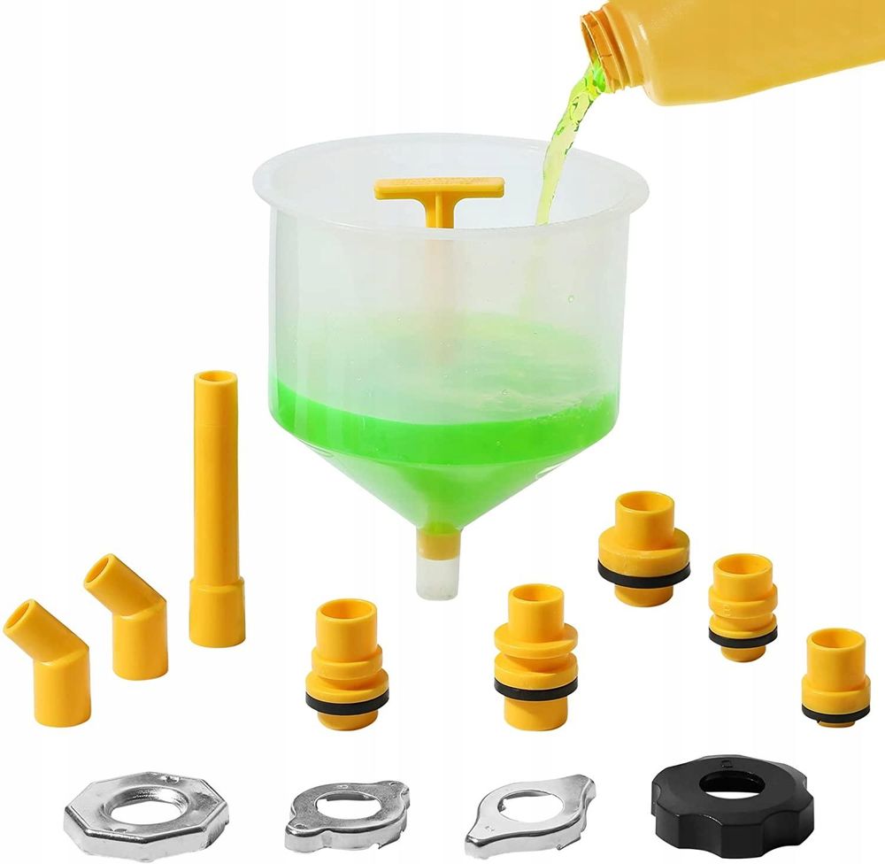 LUXTOM | Kühlflüssigkeit-Einfülltrichter-Satz, 15tlg, Trichter für Kühlmittel, Scheibenreiniger, Einfülltrichter-Set, Kühlmittel Einfülltrichter Set