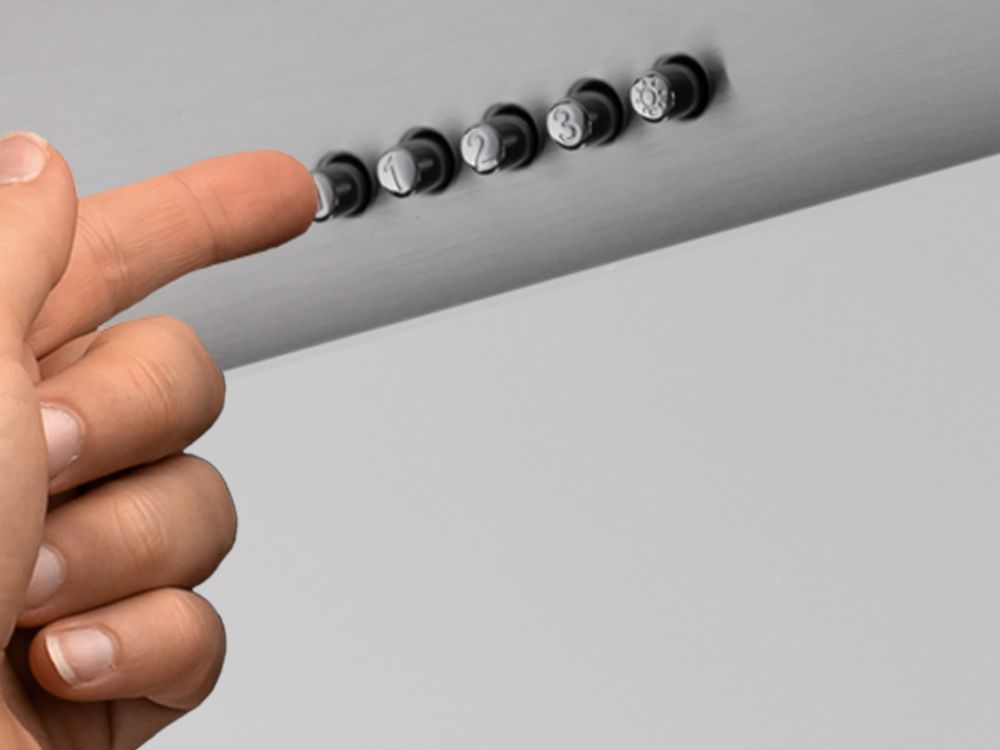 Knopf-Steuerung der Wand-Dunstabzugshaube BASE604WED