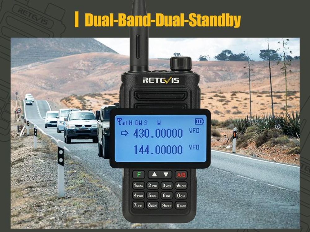 Retevis RA89 Amateurfunkgerät, Dualband Funkgerät, Unterstützung Chirp Amateurfunk, IP68, COMP, 1750hz, DTMF, VFO, Langstrecken,2500mAh Akku,Typ-C