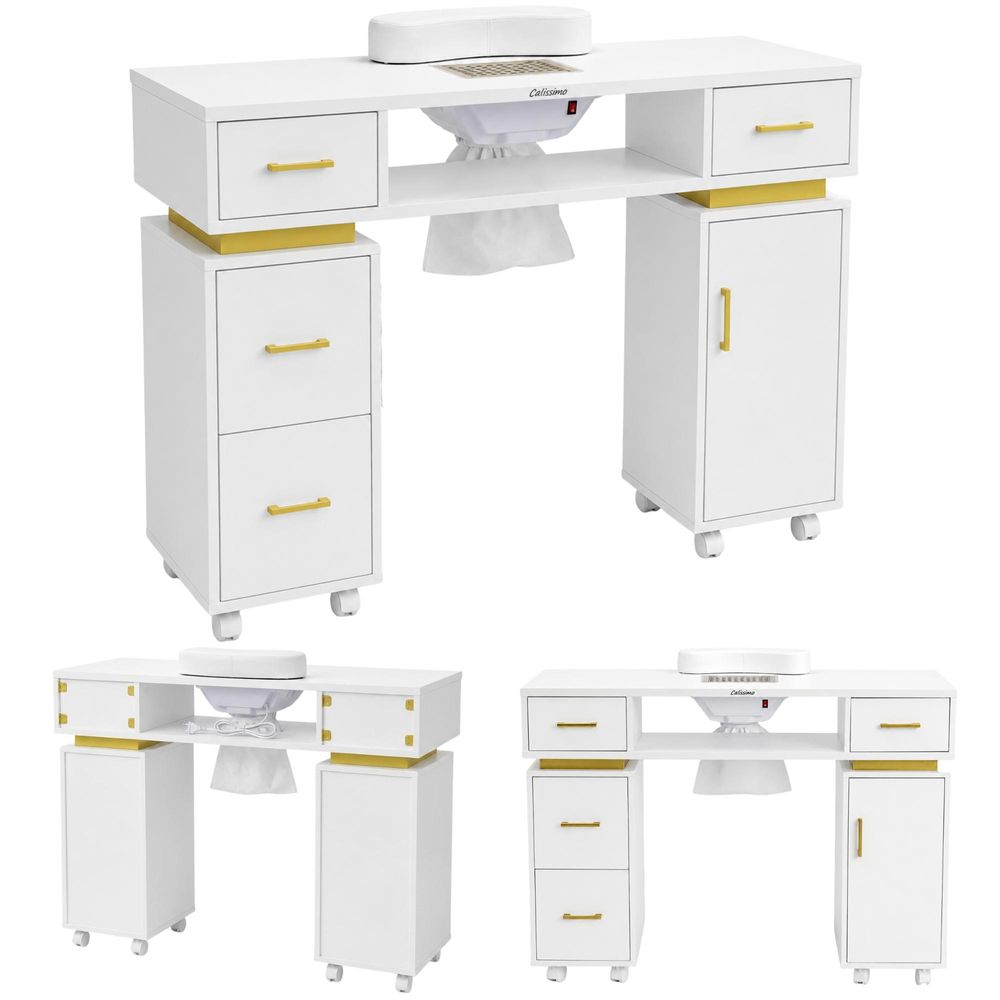 Bureau table de maquillage pour manucure avec aspirateur à poussière pour salon de SPA.