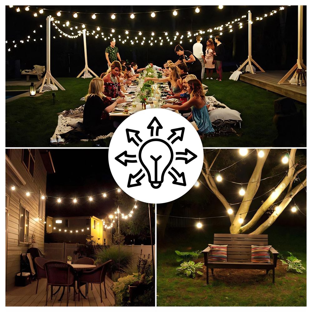 Solar Lichterkette Außen, 10 Meter, warmweiß, 3 Lichtmodi, 100 LEDs Kugeln, Ideal für Garten, Terrasse, Balkon - Retoo