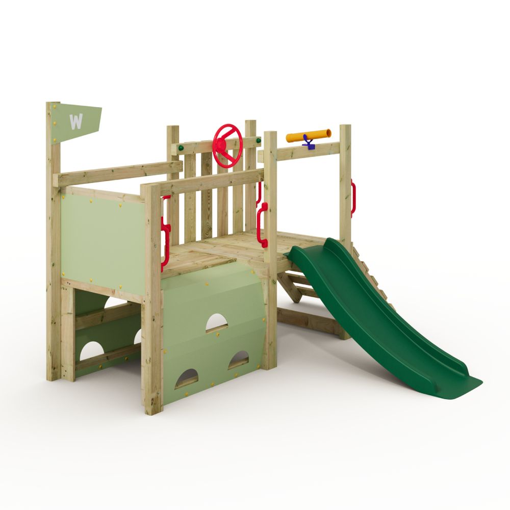 Spielturm für Kleinkinder Wickey My First Fort 2 mit Kletterelementen in Grün
