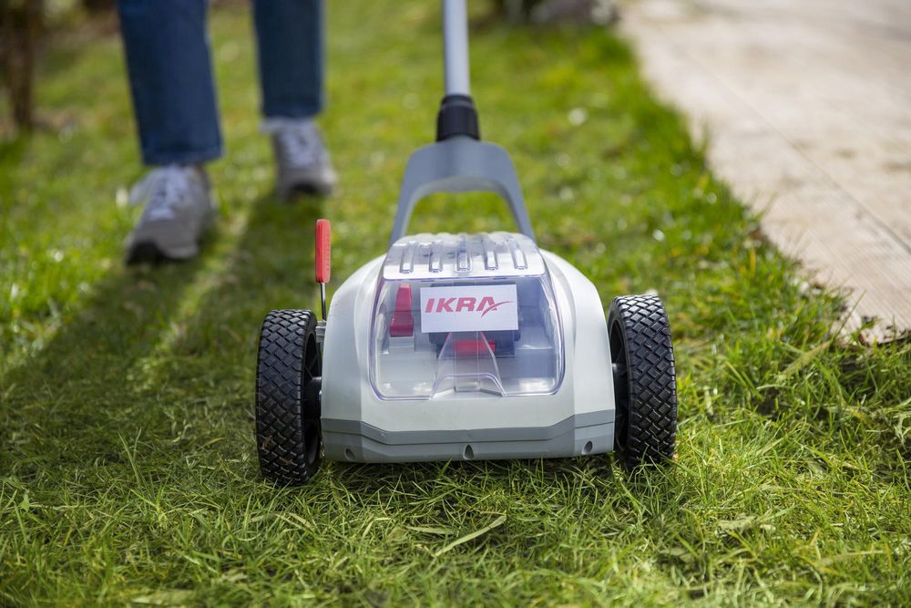 IKRA Akku Rasenmäher ICHM 20 | 20V | 21 cm Schnittbreite | Mulchfunktion | 3 Schnitthöhen 25–48 mm | für Rasen bis 50 m² | mit 2 Akkus 2,0 Ah & Lader
