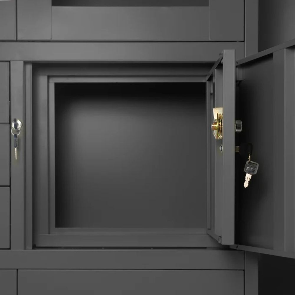 Aktenschrank Büroschrank Stahlschrank anthrazit  185x90x40