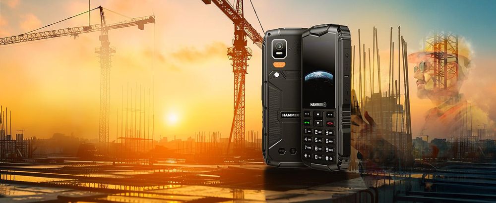 HAMMER HORIZON LTE 4G MOBILTELEFON MIT TASTATUR – ROBUST, RÜSTUNGSSICHER UND WIDERSTANDSFÄHIG Outdoor-Handy Dual SIM IP68 18h Laufzeit, Schwarz