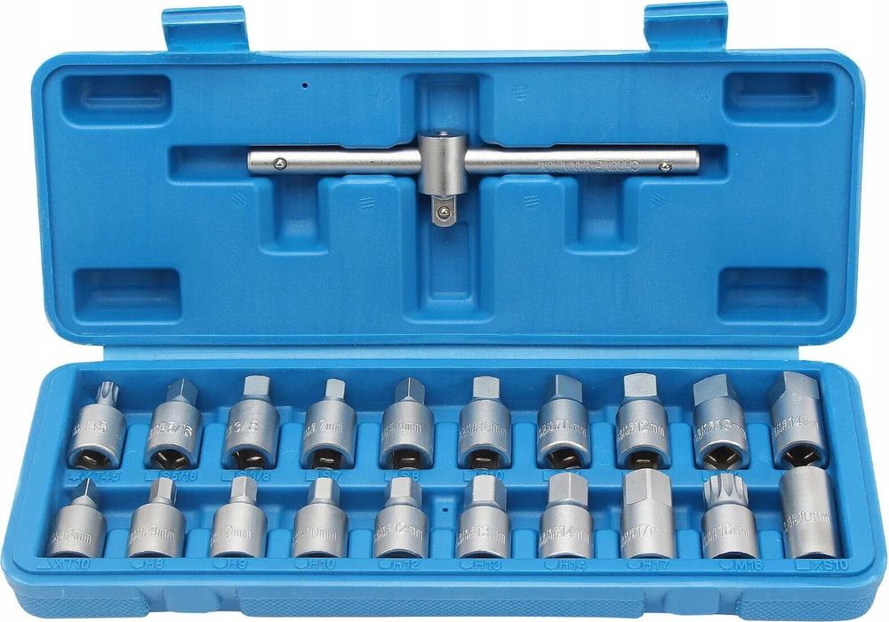 LUXTOM | Öldienstschlüssel-Satz, 21tlg, 3/8", Öldienst, Ölablassschrauben Set, Ölwannenschlüssel, Öldienstschlüssel, Ölwechsek