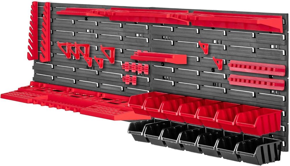KADAX Werkstattregal, 116x39cm Werkzeugwandregal aus robustem Kunststoff, UV-Resistentes Lagersystem