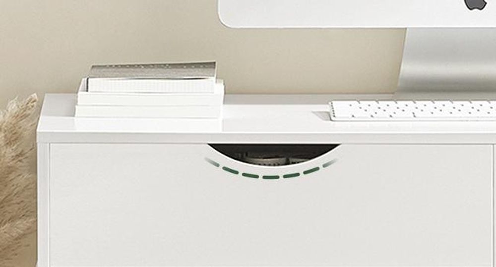 SoBuy Schreibtisch mit 2 Schubladen Kleiner Computertisch Kinderschreibtisch und Bürotisch mit Stauraum Möbel für Arbeitszimmer Weiß/Natur FWT40-WN