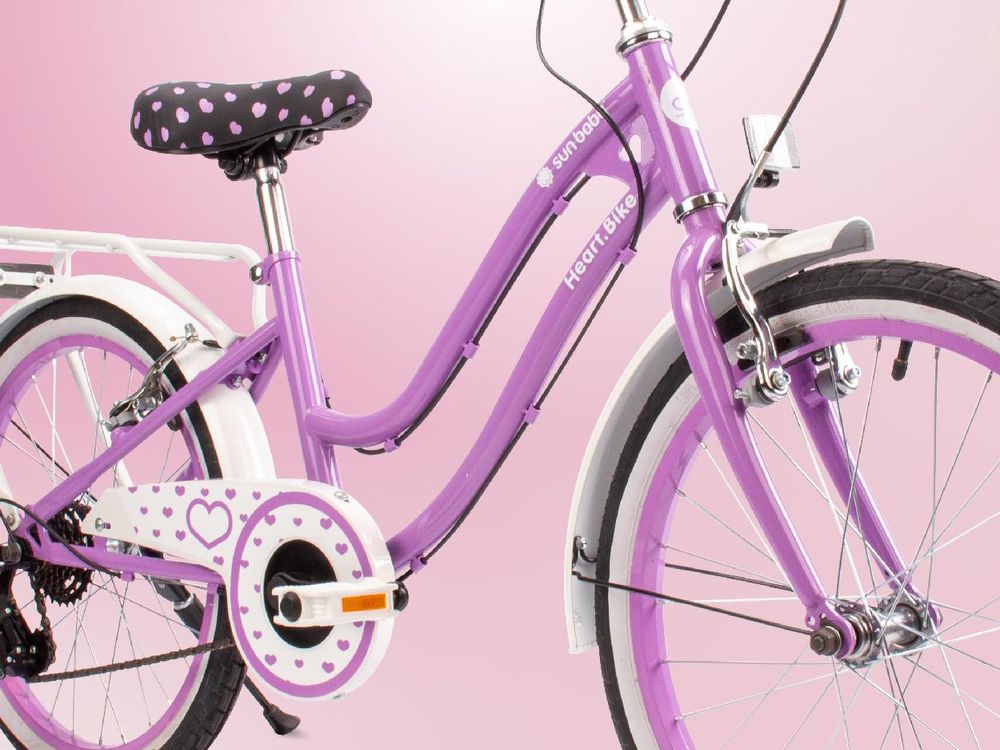 Bicicletta per bambini da 6 anni 20 pollici Bicicletta per bambini Bicicletta per bambine 6 velocità Simano Heart Bike nero Sun Baby