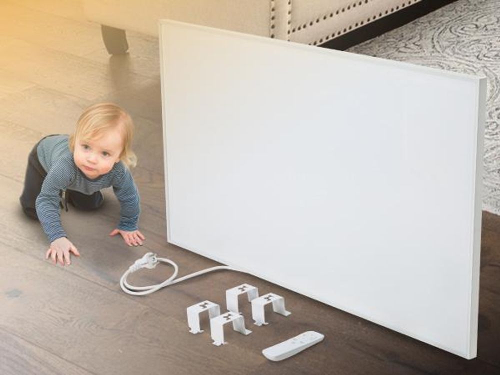 Heidenfeld Infrarotheizung HF-HP140 | Bis 20 m² - Heizkörper - Heizpaneel - Infrarot - App Steuerung - Touch Bedienfeld - Kindersicherung (800 Watt)