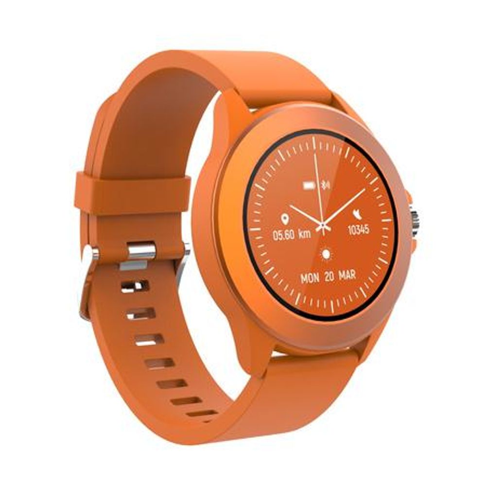 Forever Colorum CW-300 Smartwatch Tracker Wodoodporny IP68 Wielofunkcyjna bransoletka Zegarek Bluetooth sterowanie muzyką dla Android iOS Pomarańczowy