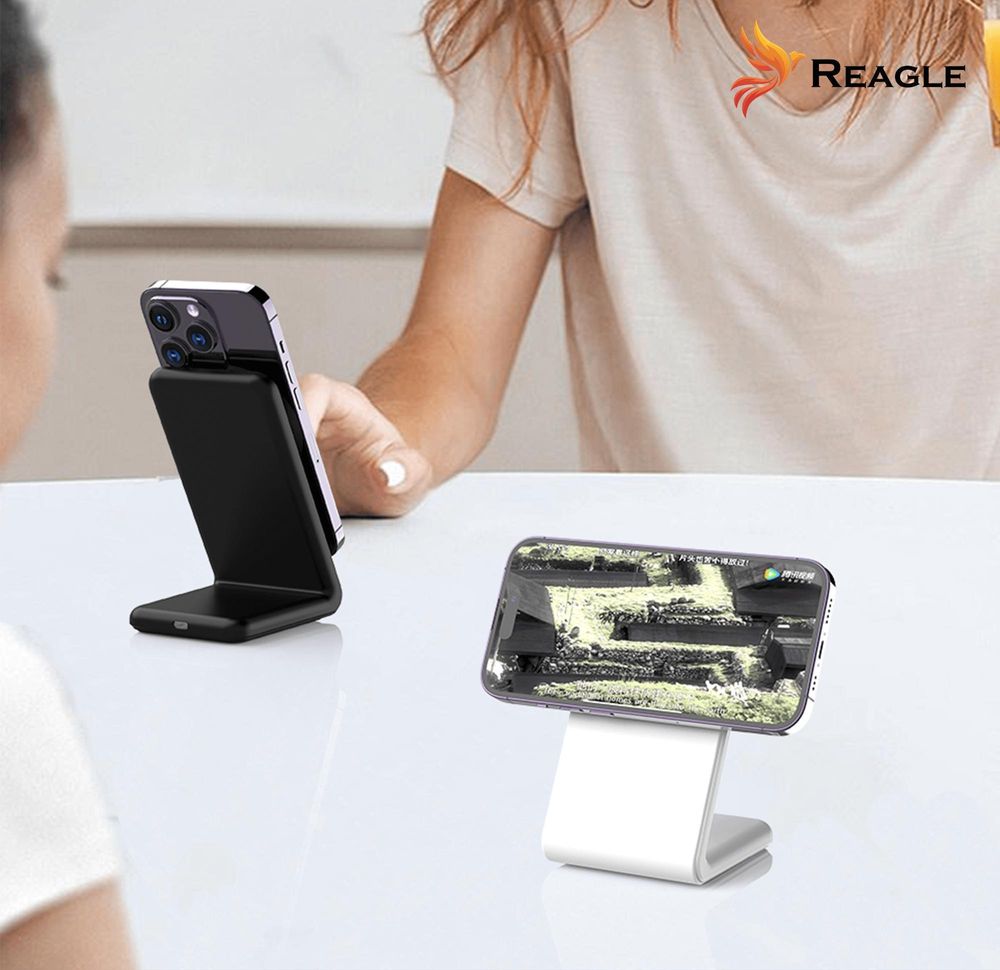 Kabellose Induktives Drahtloses Ladegerät 2In1 Magsafe Qi 15W Wireless Ladestation Kompatibel Mit Iphone 16, 15 Airpods Reagle