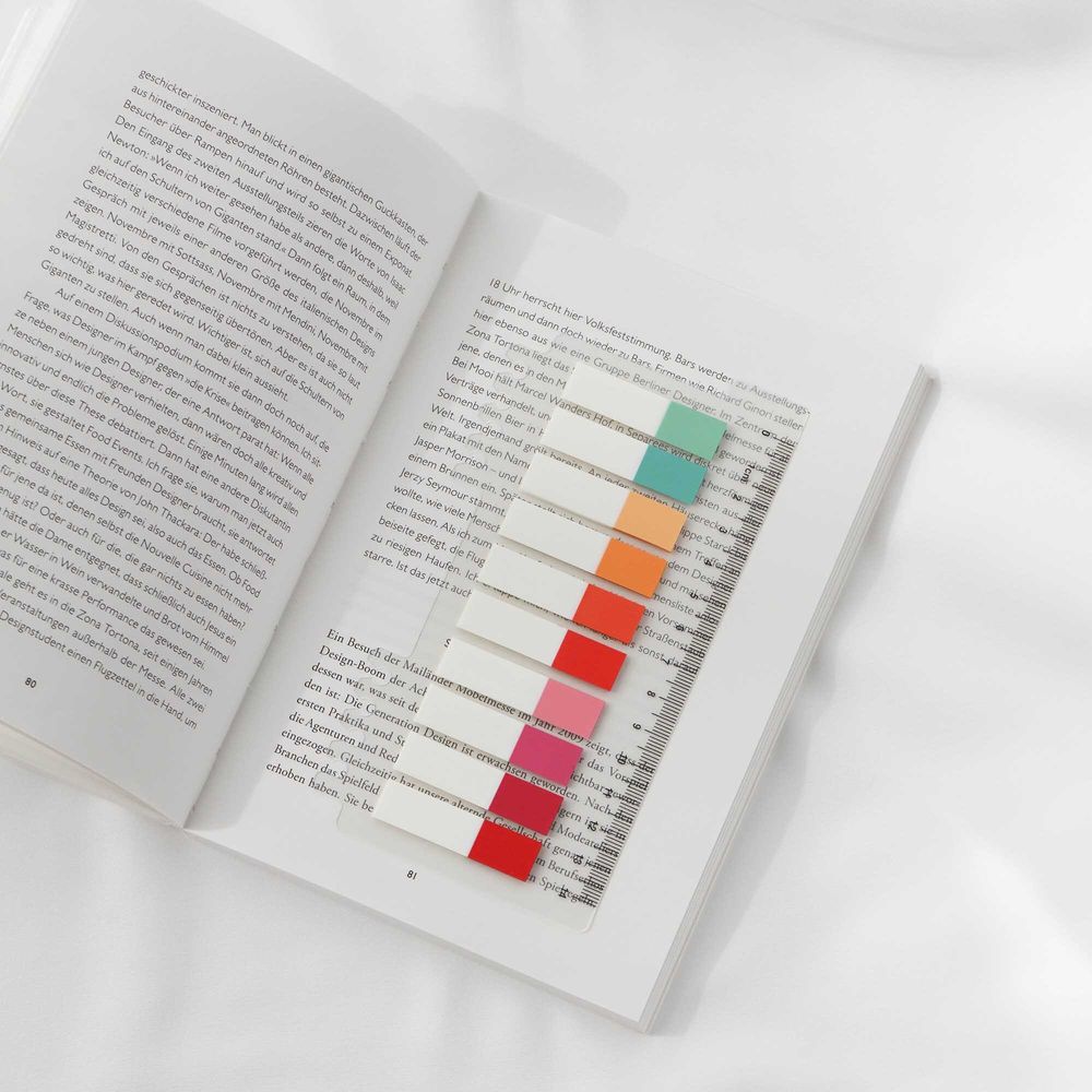 Ordinate-Blossom Half | Ordinate 200 Stück Sticky Notes | Transparent Haftnotizen zum Markieren | Haftstreifen | Ästhetischer Haftnotizzettel