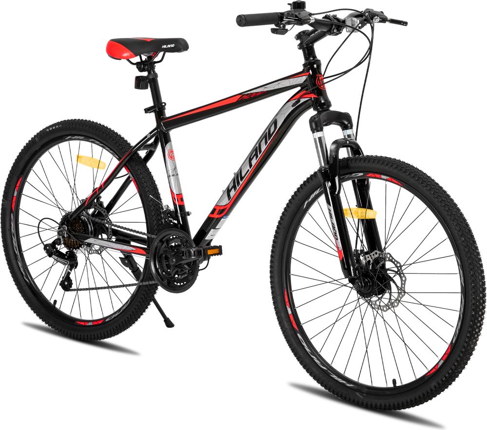 Hiland Mountainbike MTB 27,5 Zoll mit Aluminiumrahmen Scheibenbremse Speichenräder Jugendliche Herr Damen Fahrradrad, Studenten-Pendlerfahrrad
