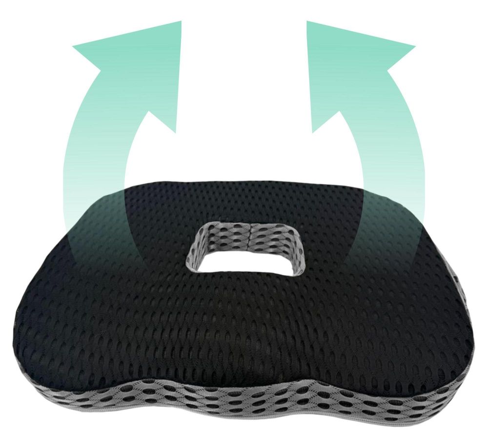 Sedací polštář s otvorem z paměťové pěny, design od Medi Sleep
