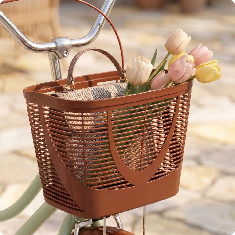 Vélo de Ville Femme 28 Pouces Retro VOLTOURI Panier Porte-Bagages Cadre Acier 17"