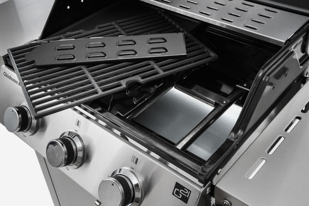 Litinový rošt a plát u plynového grilu G21 Oklahoma BBQ