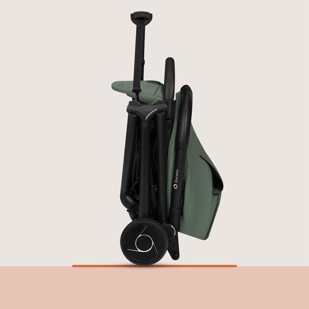 Lionelo Sia Buggy ultraleicht 5,9 kg, kompakt klappbar 18x51x49 cm, Einhand-Faltung, UPF50+, ER-Räder, Dri-Seat, Zubehör-Set - Grün