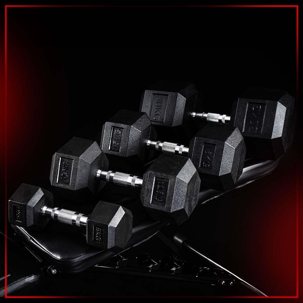 Miweba Sports Hexagon Kurzhantel 2er Set HGH100 | Gusseisen Hantel - Krafttraining - Workout - Fitnesstraining - Gewichte - Gymnastikhanteln (2,5 kg)