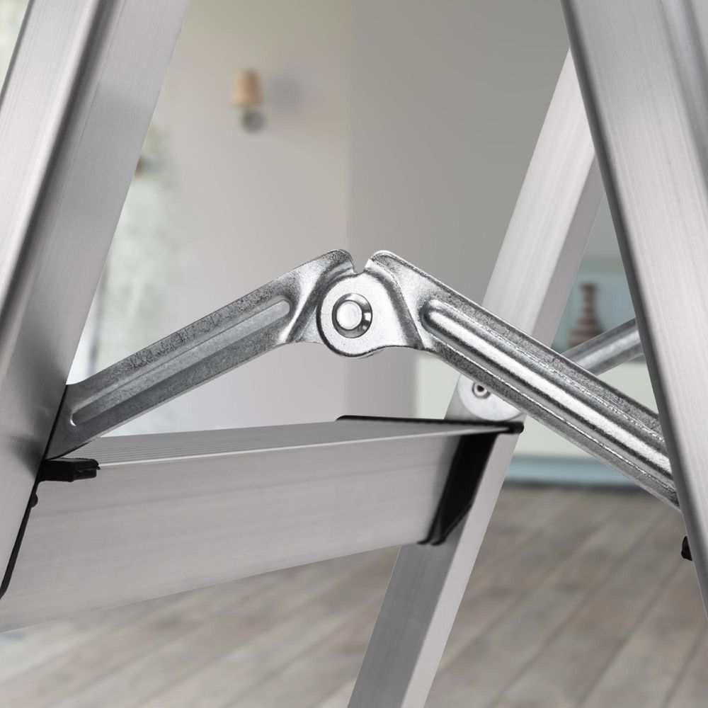 Craftfull Doppel-Klapptritt CF-131A | Aluminium-Trittleiter - Anti-Rutsch - Leiter - Klappbar - Sicherheitsbügel - 150 kg - 2-5 Stufen (2 x 3 Stufen)