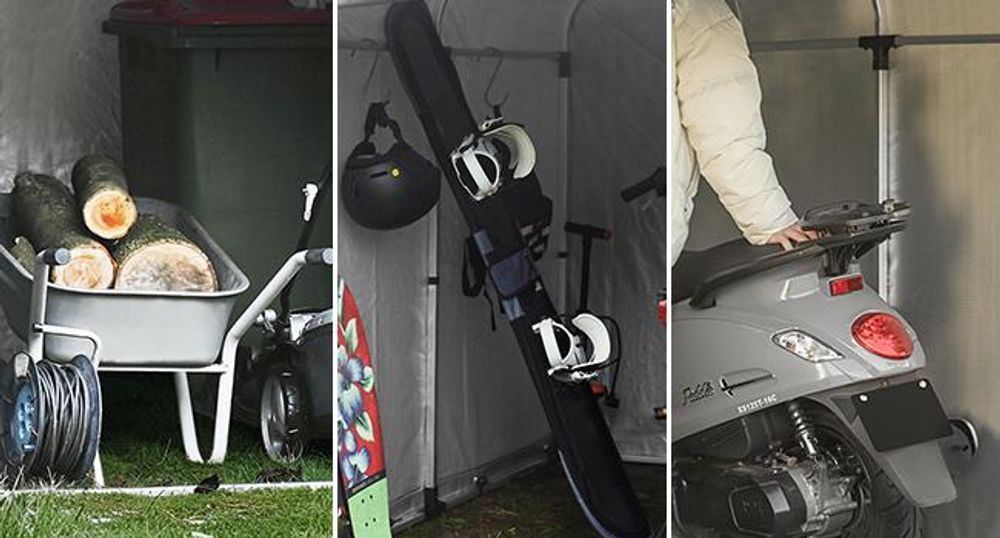 SoBuy Fahrradgarage wetterfest Geräteschuppen Fahrradgarage für 2-4 Fahrräder Carport Zelt mit UV-Schutz Fahrradschuppen Motorrad Garage KLS11-L