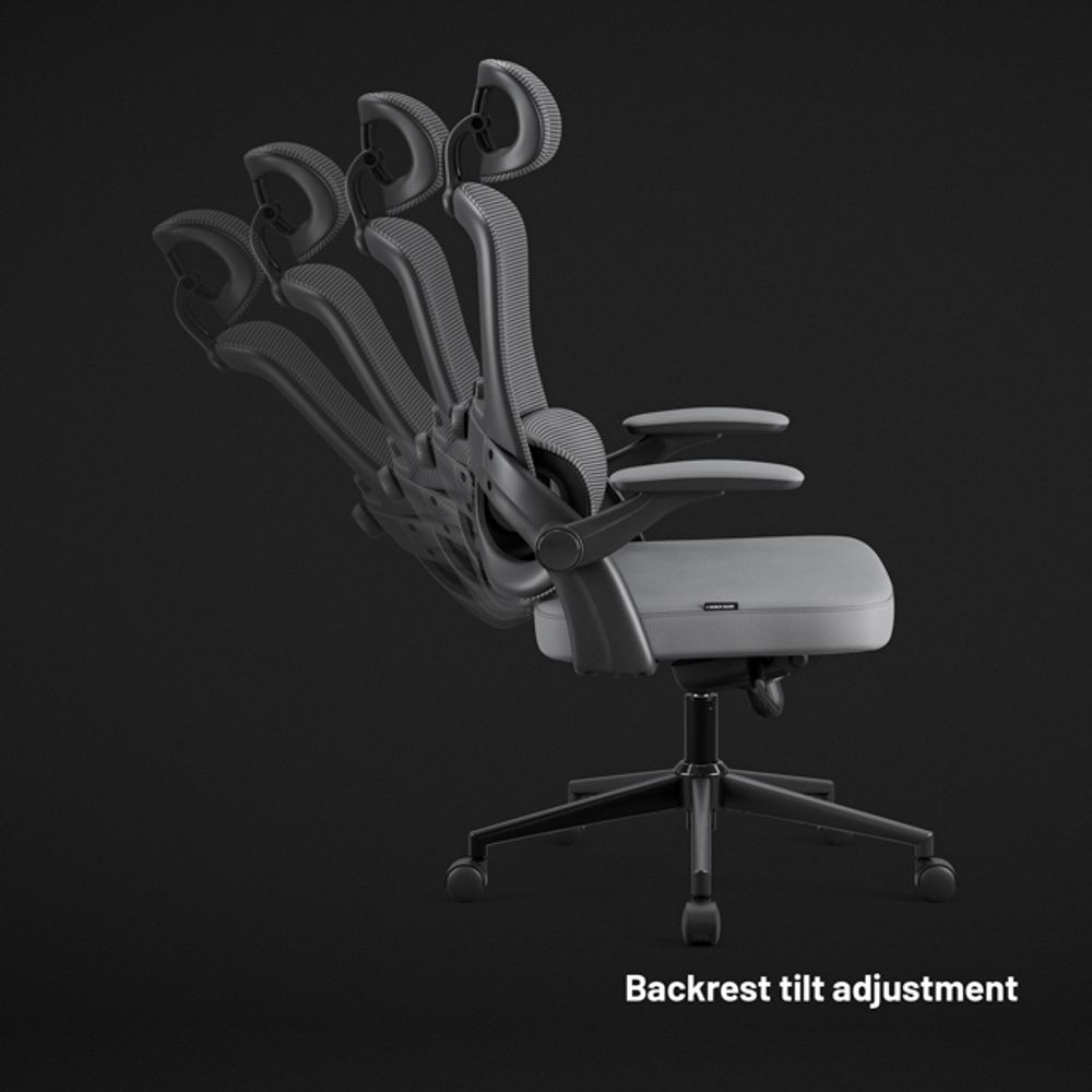 Diablo V-Light Bürostuhl Ergonomisch Schreibtischstuhl 3D Armlehnen Integrierte Lendenwirbelstütze Belastbar bis 110 kg Grau