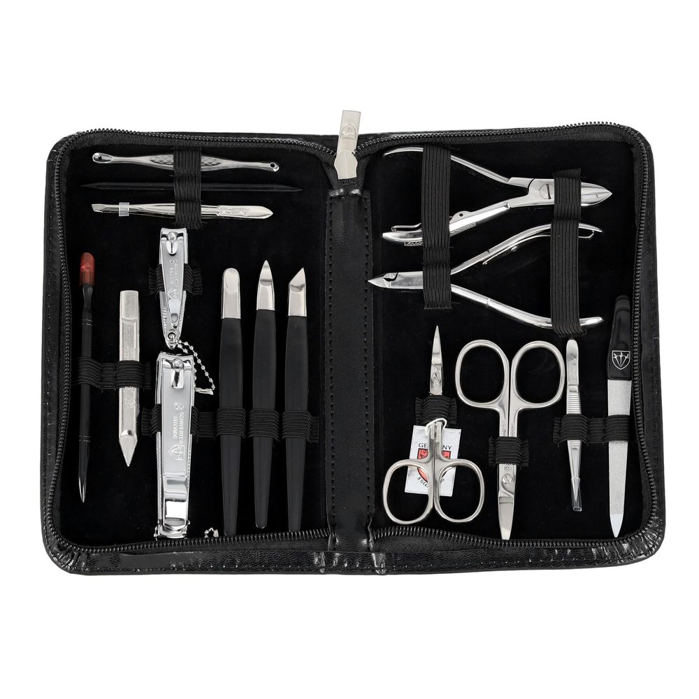 Set Manicure e Pedicure Solingen 16 Pezzi con Custodia - Accessori Unghie, Tronchesino, Forbicine,