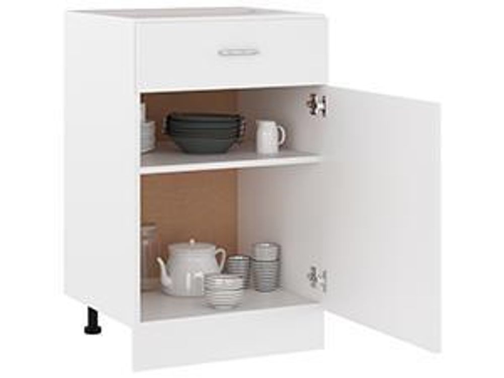 vidaXL Schubunterschrank Lyon Weiß 50x46x81,5 cm Holzwerkstoff