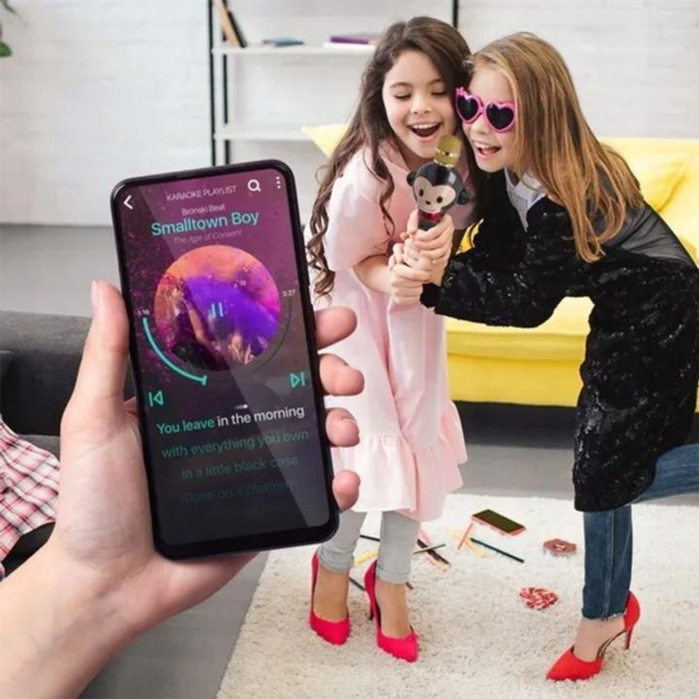 Maxlife, microfono karaoke Bluetooth per bambini, altoparlante integrato, nero