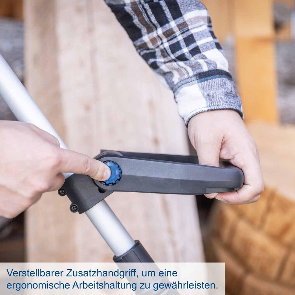 Das Bild zeigt die Akku-Unkrautfugenbürste von Scheppach.