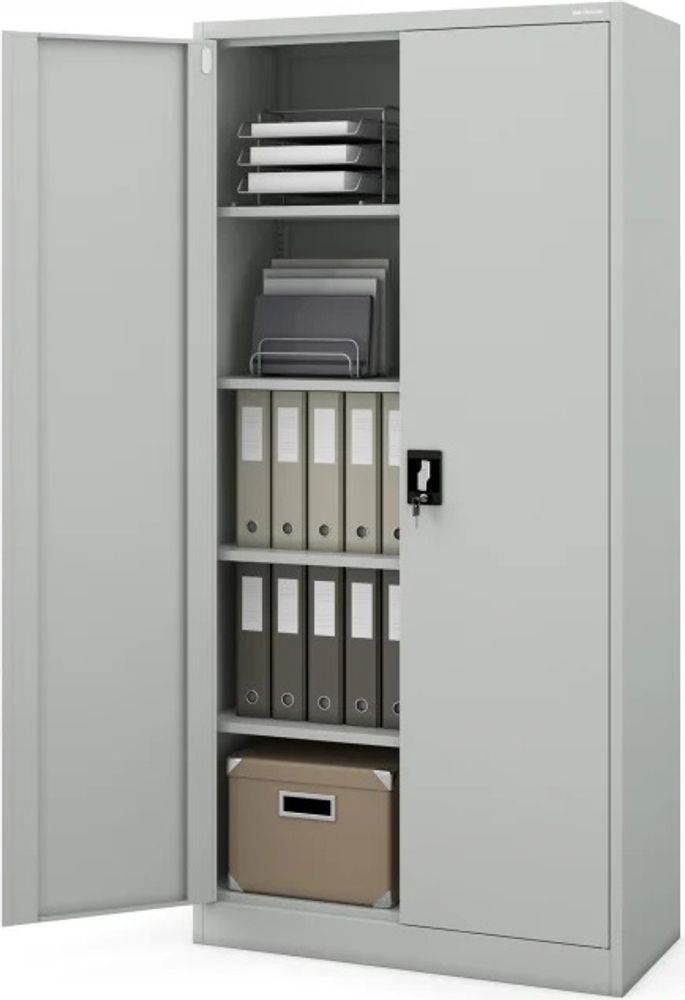 Aktenschrank Lagerschrank Mehrzweckschrank Metallschrank 4 Fachböden Pulverbeschichtung Stahlblech 185 cm x 90 cm x 40 cm