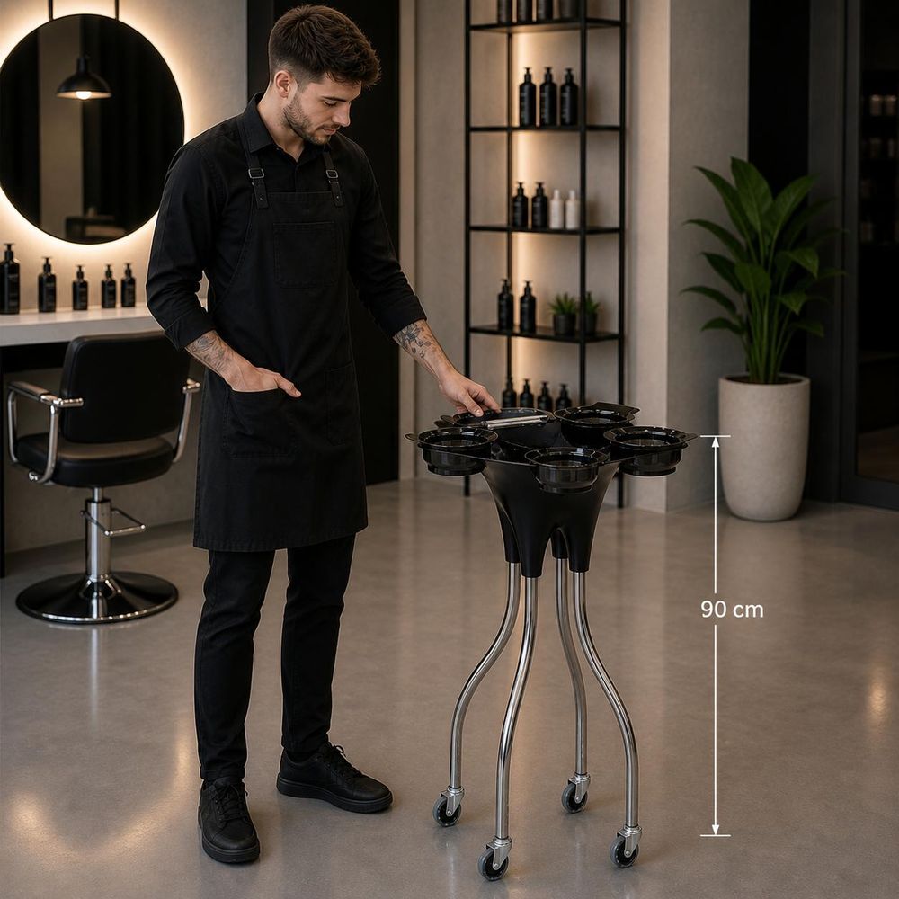 Pomocný kadeřnický a kosmetický vozík se stativem na barvení vlasů pro SPA salony
