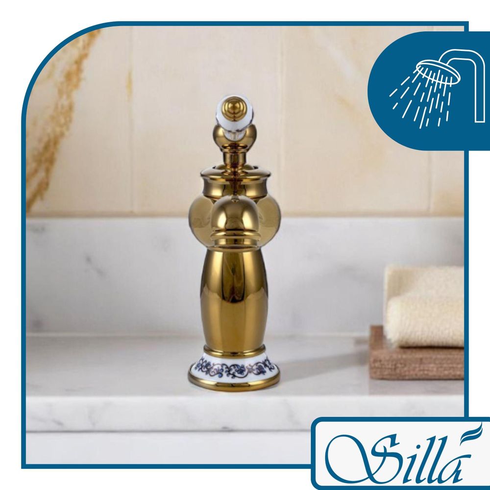 Silla, Gold, Armatur, Bad, Spültischarmatur, Wasserhahn Bad, Wasserhahn, Messing