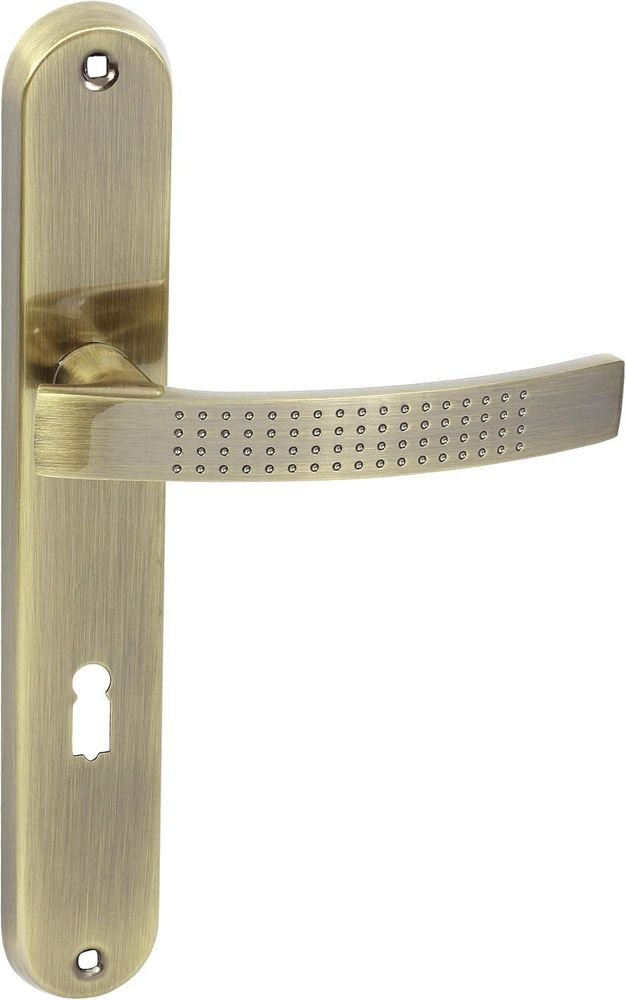 DOMINO Türgriff 72 Drückergarnitur BB-Buntbart Set | Türklinke für Zimmertür, Bürotür, Kellertür & Innentür | L-Form |Aluminium | Bronze | ALMA ECO M3