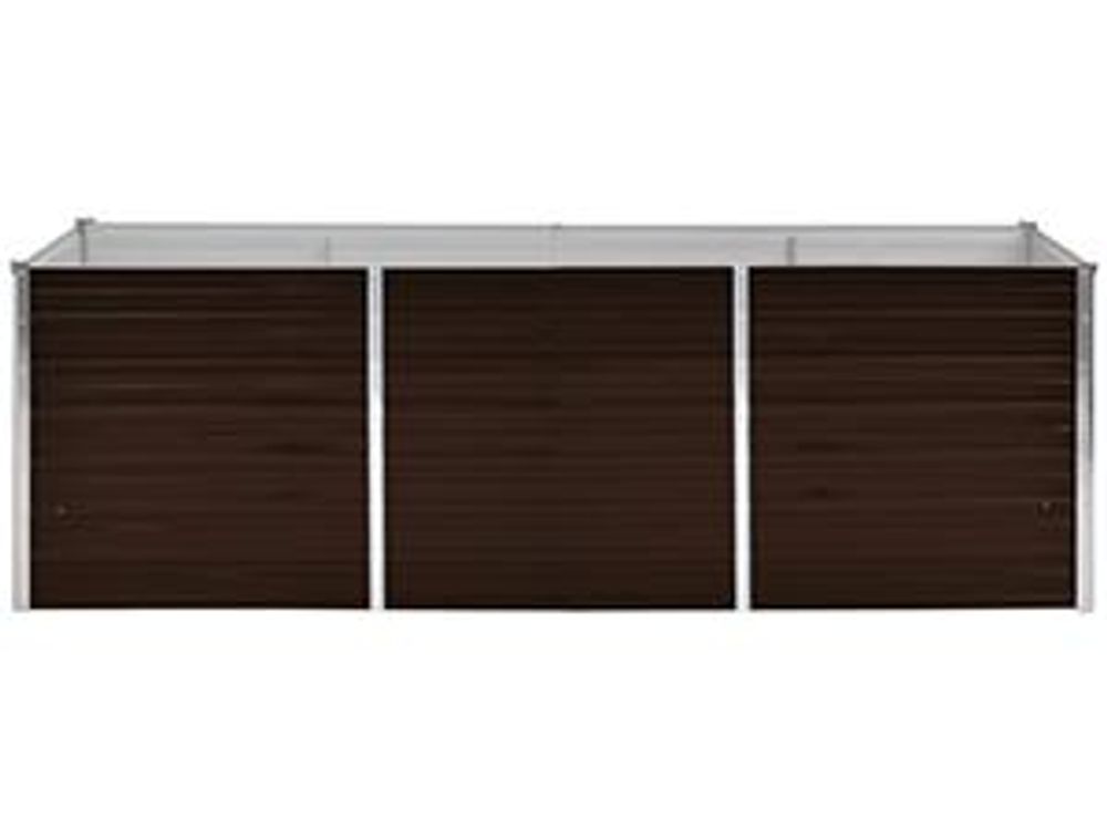 Letto da giardino rialzato Marrone 240 x 80 x 77 cm Acciaio zincato