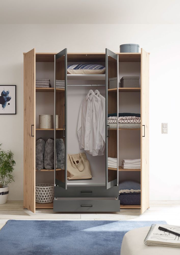 Kleiderschrank Schlafzimmerschrank Drehtürenschrank Schrank Schlafen "Cilli II"