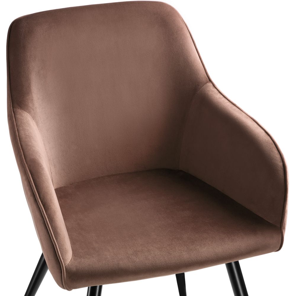 tectake® Esszimmerstuhl Marilyn gepolstert, in Samtoptik 58 x 62 x 82 cm