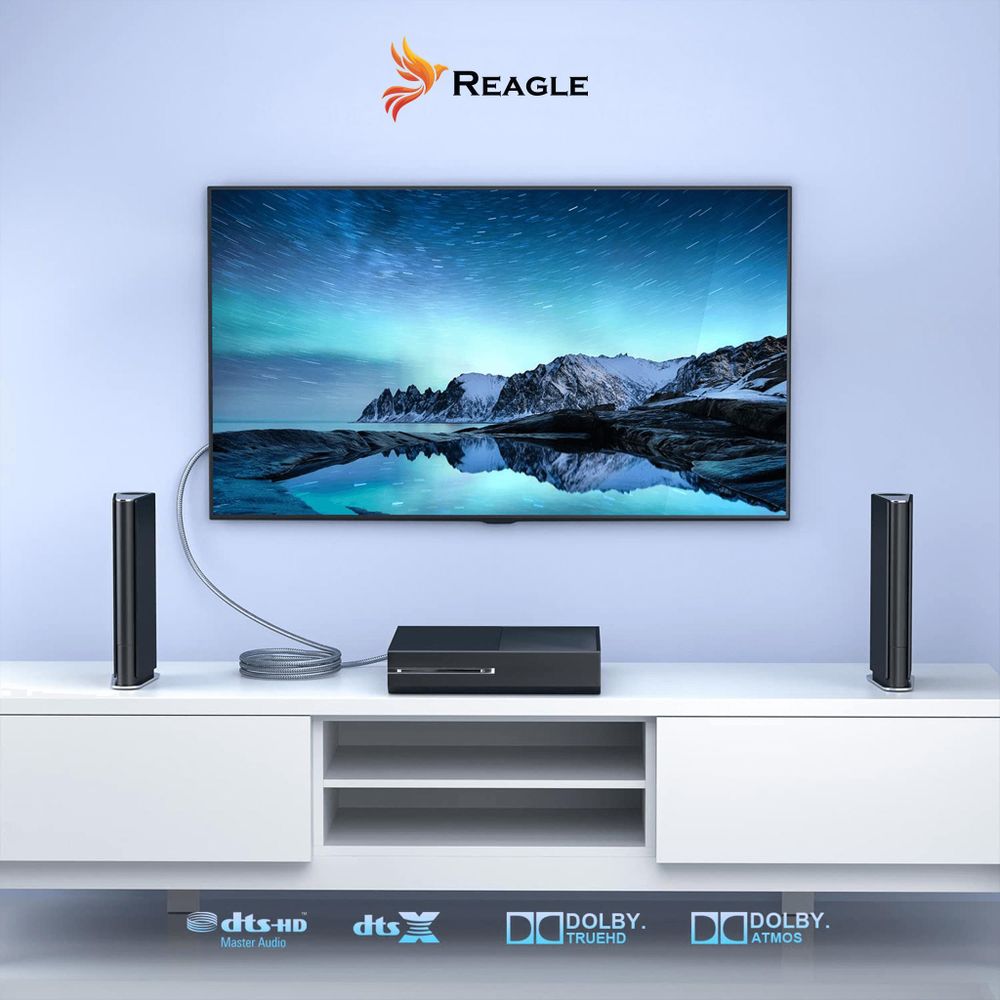 Toslink Kabel 1m Digital Audio Glasfaser für HiFi Anlage Soundbar Fernseher Spielkonsole BluRay Player 5.1 7.1 Surround Sound Reagle HQ Schwarz