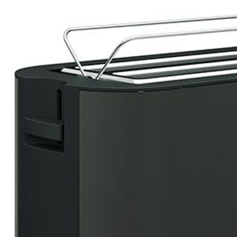 Balter Toaster 4 Scheiben, Edelstahl, Langschlitztoaster mit Brötchenaufsatz, 1500W, LCD Display, Defrost-/Aufwärmfunktion, Krümelschublade, Grau