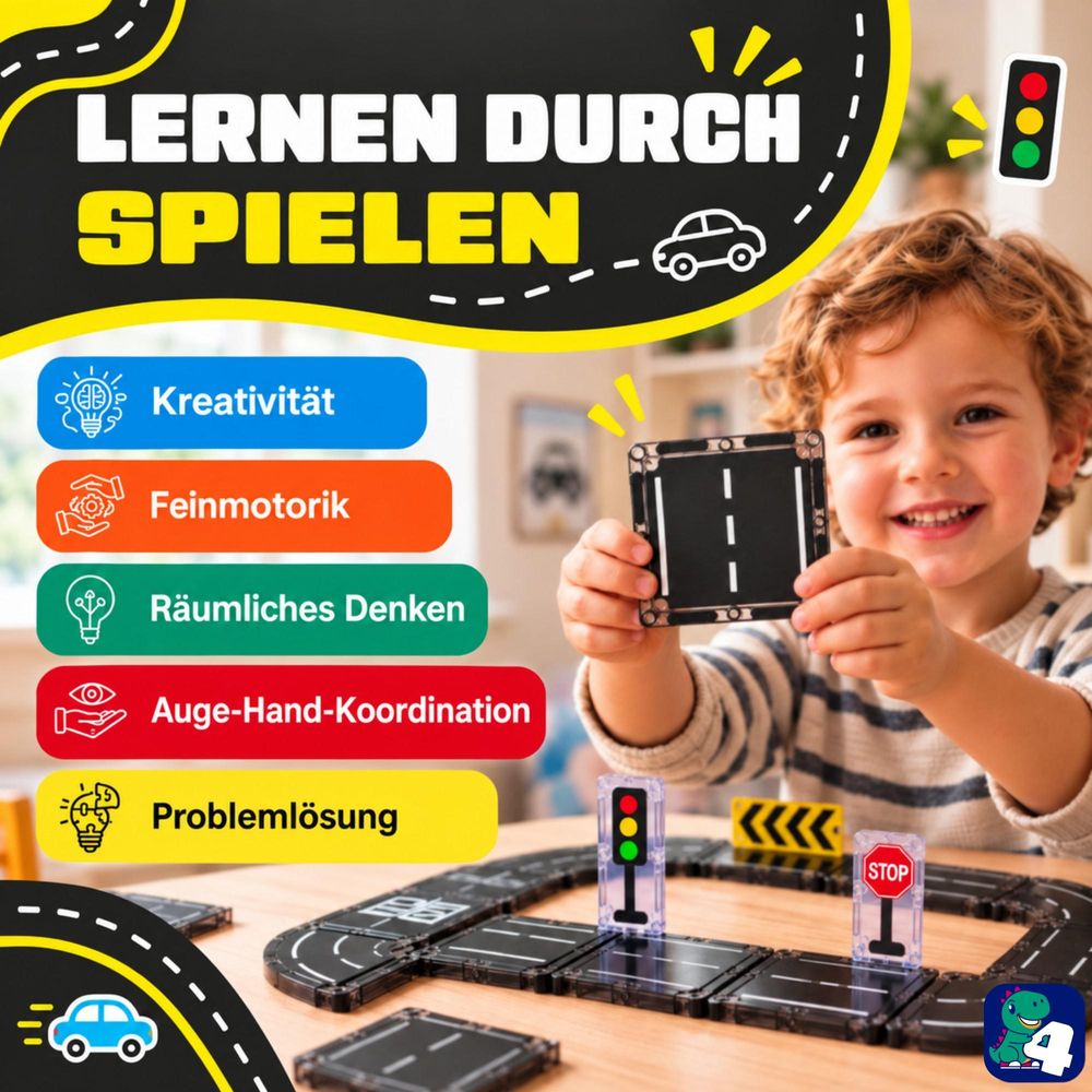 Kind spielt mit magnetischen Bausteinen