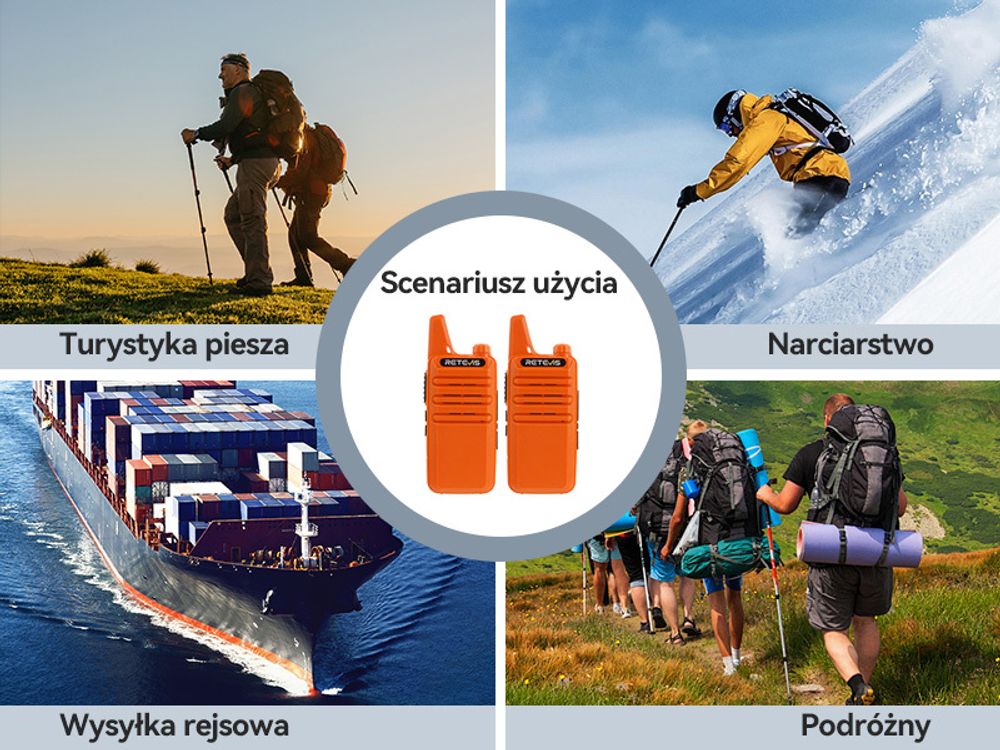 Retevis RT622 Walkie Talkie Mini, PMR446 Profesjonalne radio dalekosiężne, VOX, ładowalne samochodowe Walkie Talkie dla dorosłych