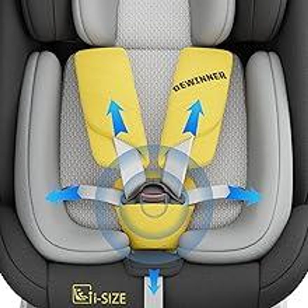 DEWINNER Siège Auto Bébé 0 à 36kg ISOFIX - Siege Auto Pivotant 360°,I-Size Group 0+1/2/3 (40-150cm),Harnais 5 Points Sièges Auto,RWF,FWF