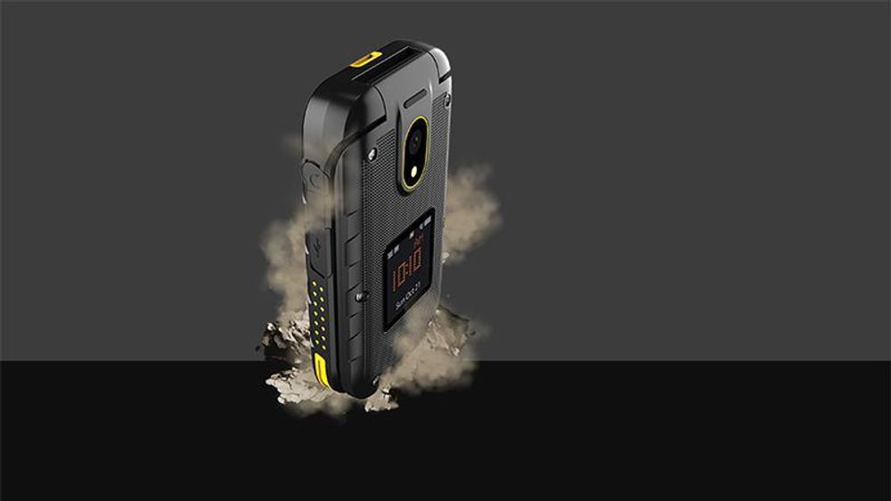 HAMMER DIG LTE 4G – Robustes Klapphandy mit Ladestation Das robuste Gehäuse sorgt für Stoß- und Sturzfestigkeit IP69 VoLTE RAM 48 GB