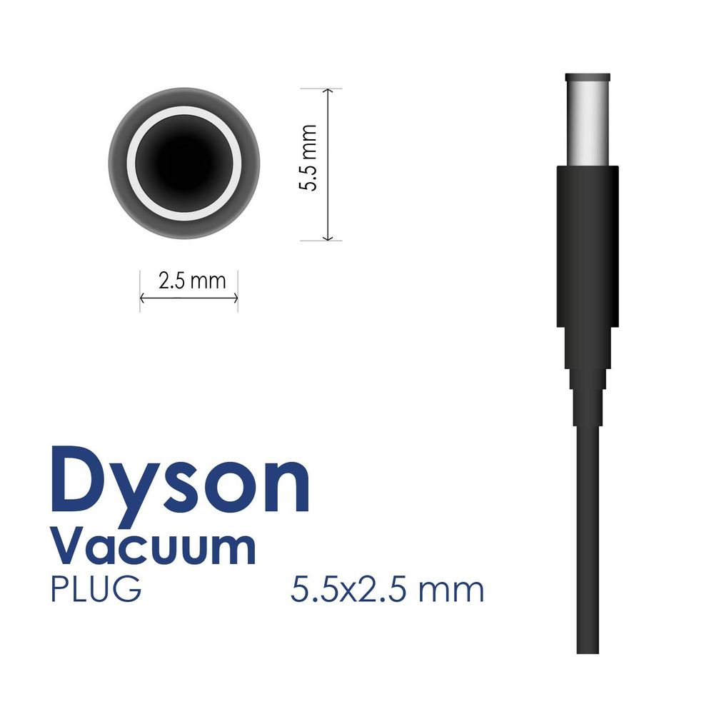 Dyson Vacuum Stecker mit 5,5 × 2,5 mm Abmessungen