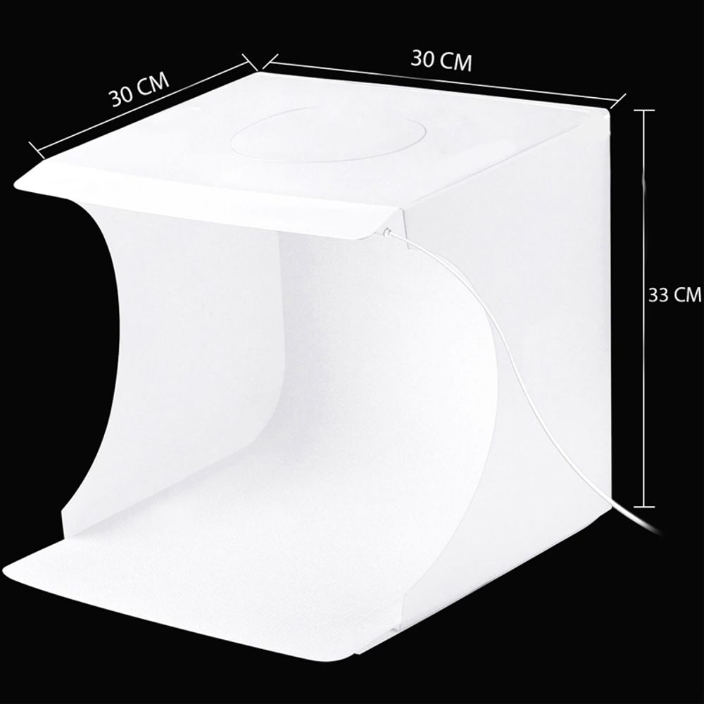 Fotostudio Fotobox 30 x 30 cm LED Fotozelt Set 2 Hintergrund Farben Tragbare Photobox Faltbare Fotografie Schießzelt Lichtbox Softbox Retoo