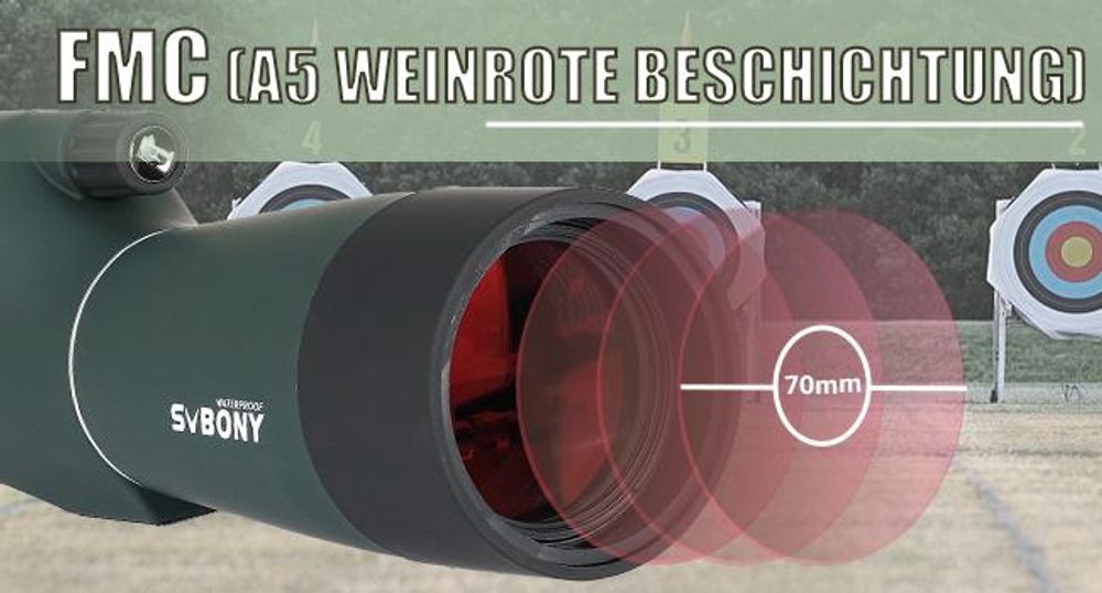 Svbony SV28PLUS Monokular Spektiv, 25-75×70mm BAK4 FMC Objektiv, mit Telefonadapter Stativtasche, für Vogelbeobachtung, Astronomie