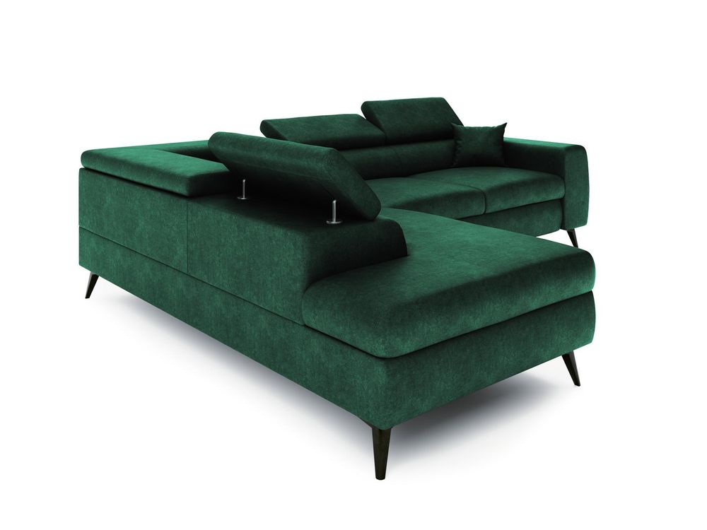 Ecksofa BIANCO mit verstellbaren Kopfstützen und breiter Armlehne