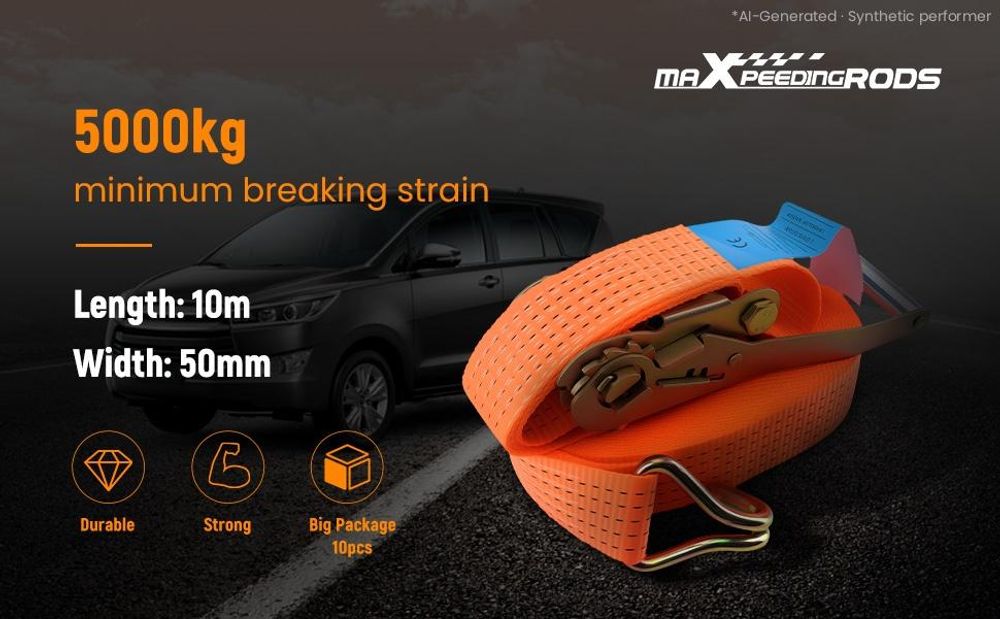 10 x Spanngurt 5t 10m 2500 daN 5000 daN kg Zurrgurte LKW Anhänger Orange