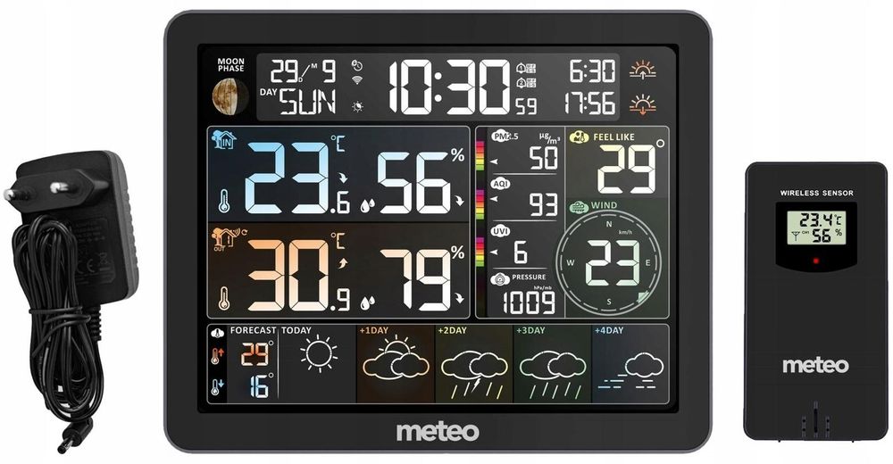 PM2,5-Anzeige und UV-Index auf der METEO SP400 WIFI