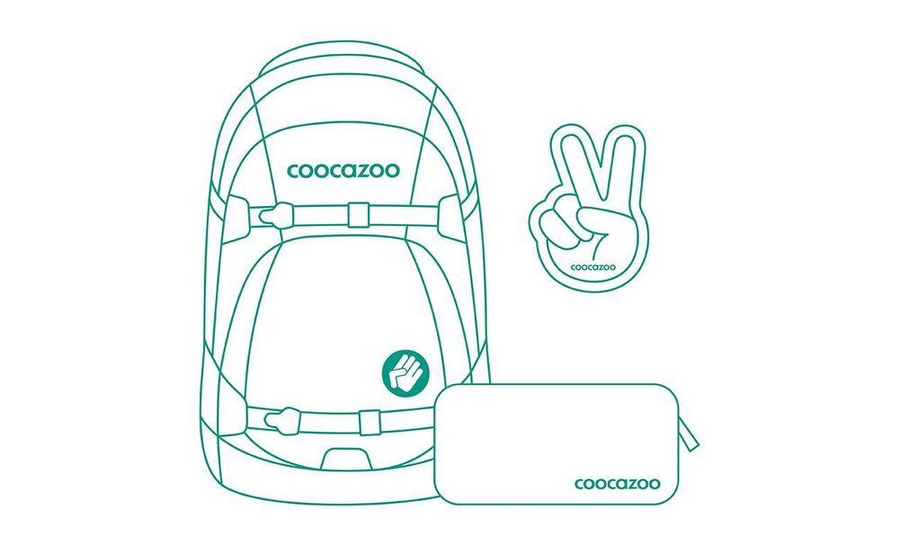 Das Bild zeigt den Lieferumfang des Schulrucksack-Sets.